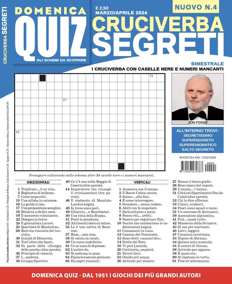 Copertina Cruciverba Segreti n.4