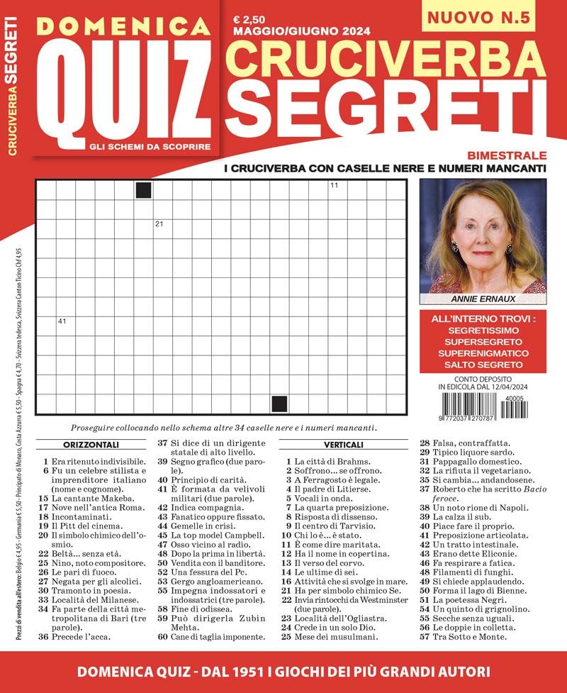 Copertina Cruciverba Segreti n.5