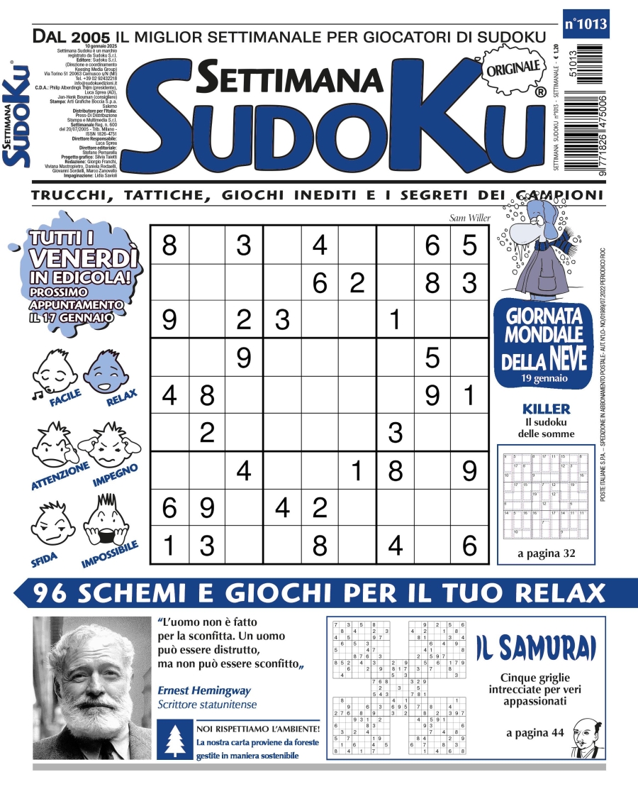 Copertina Settimana Sudoku n.1013