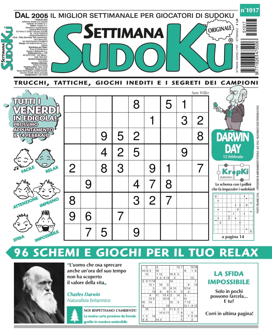Copertina Settimana Sudoku n.1017