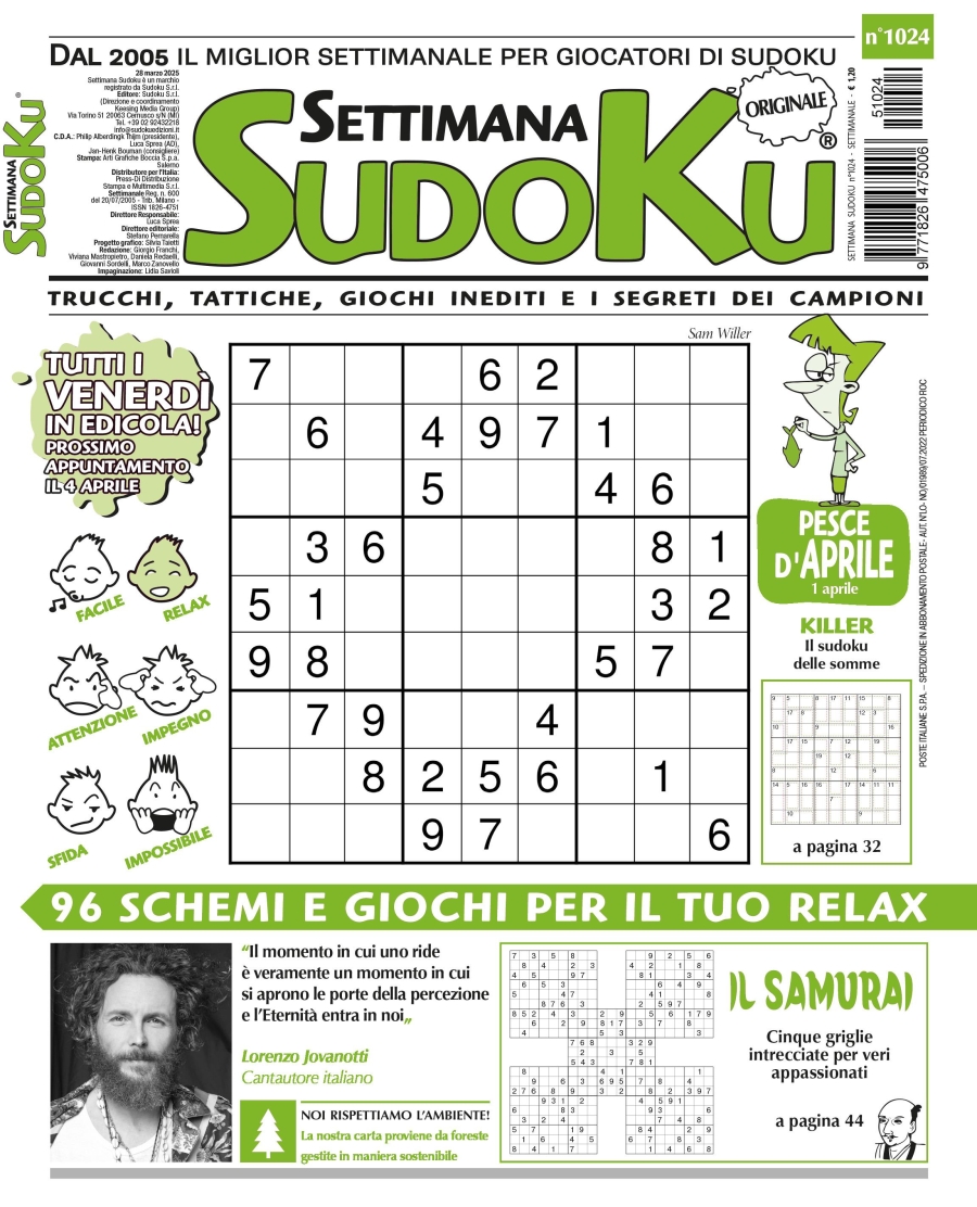 Copertina Settimana Sudoku n.1024