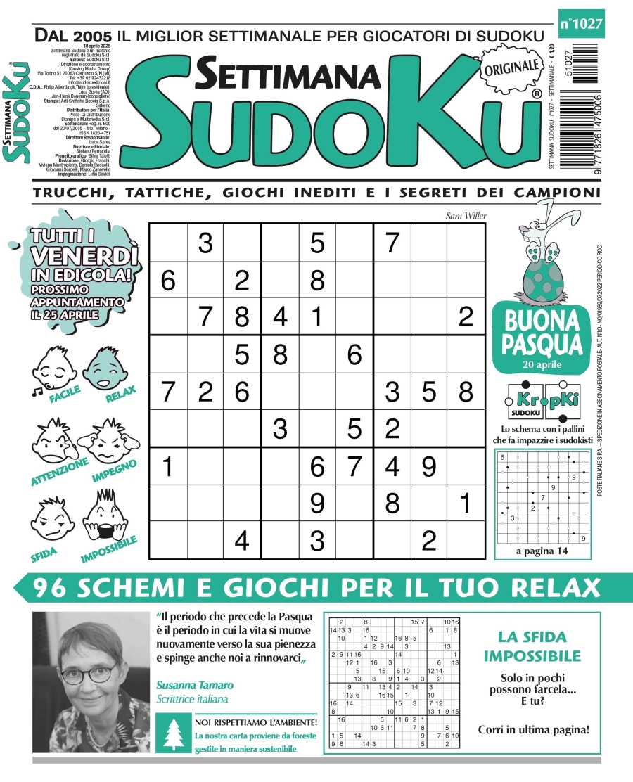 Copertina Settimana Sudoku n.1027
