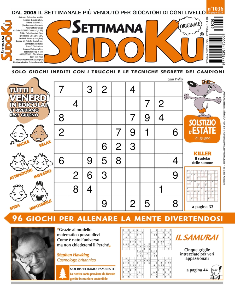 Copertina Settimana Sudoku n.1036