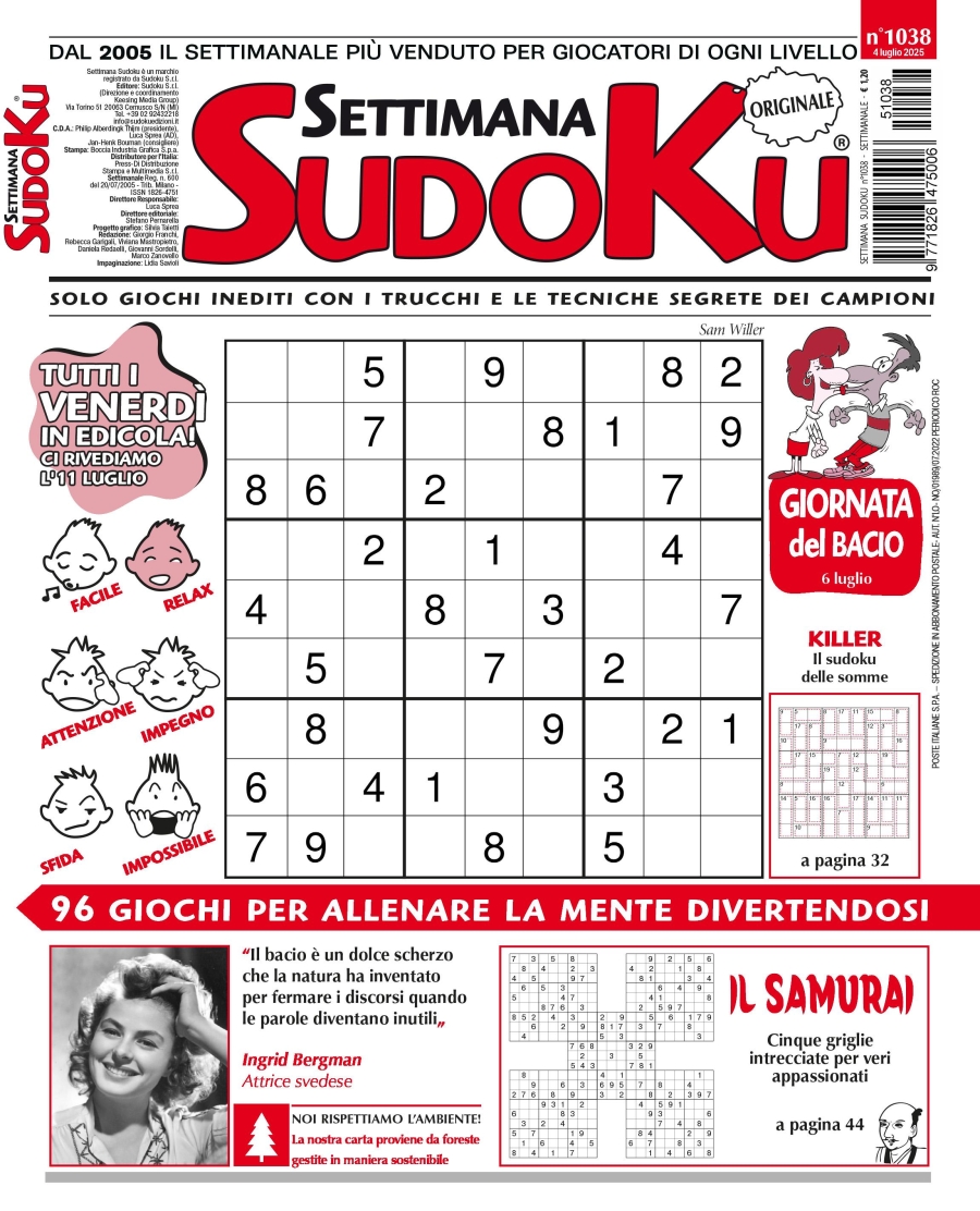Copertina Settimana Sudoku n.1038
