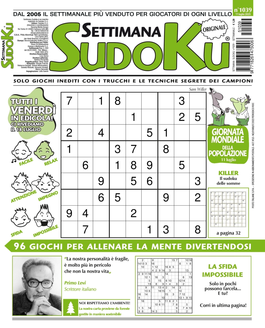 Copertina Settimana Sudoku n.1039
