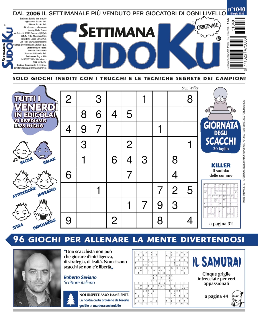 Copertina Settimana Sudoku n.1040