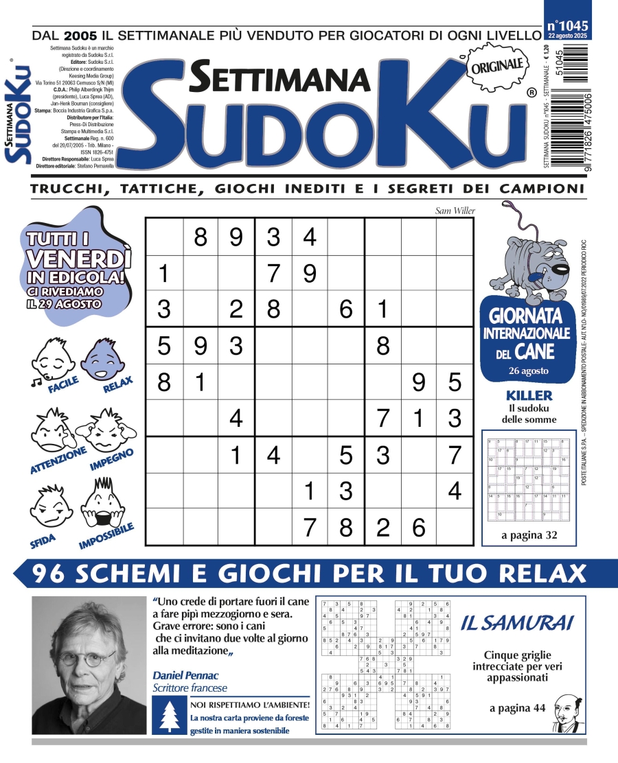 Copertina Settimana Sudoku n.1045