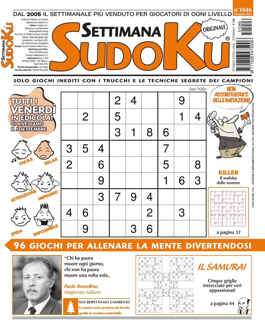 Copertina Settimana Sudoku n.1046