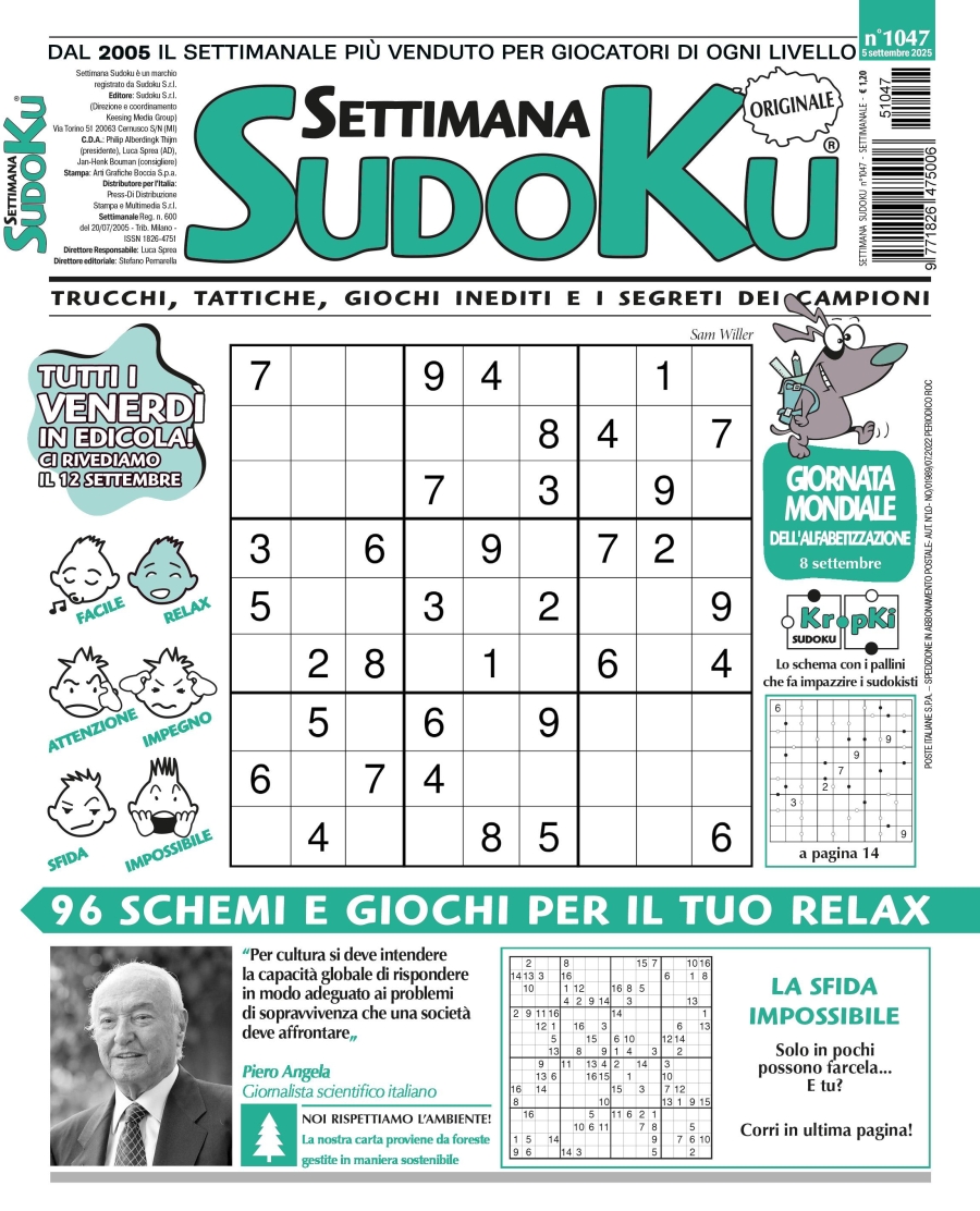 Copertina Settimana Sudoku n.1047