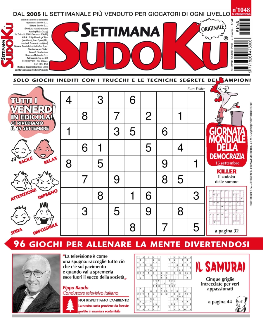 Copertina Settimana Sudoku n.1048