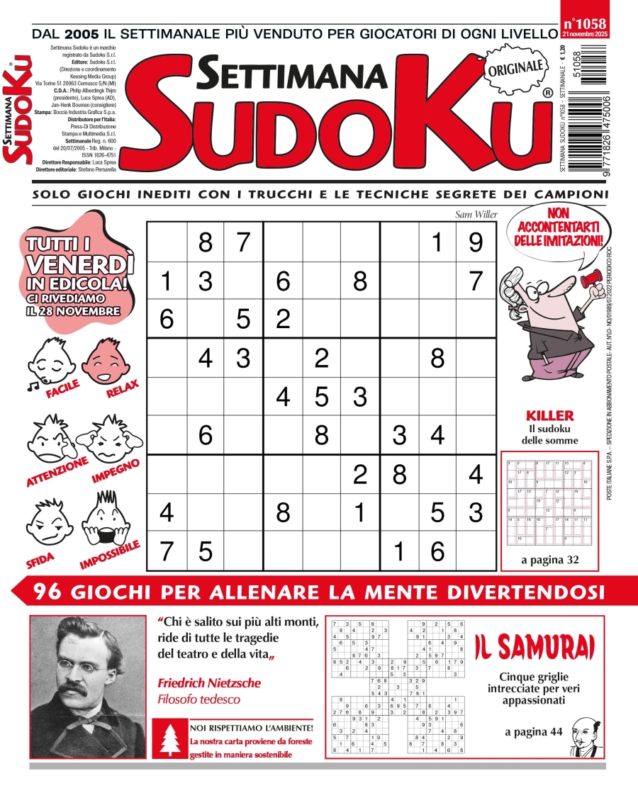 Copertina Settimana Sudoku n.1058