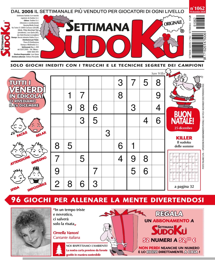 Copertina Settimana Sudoku n.1062