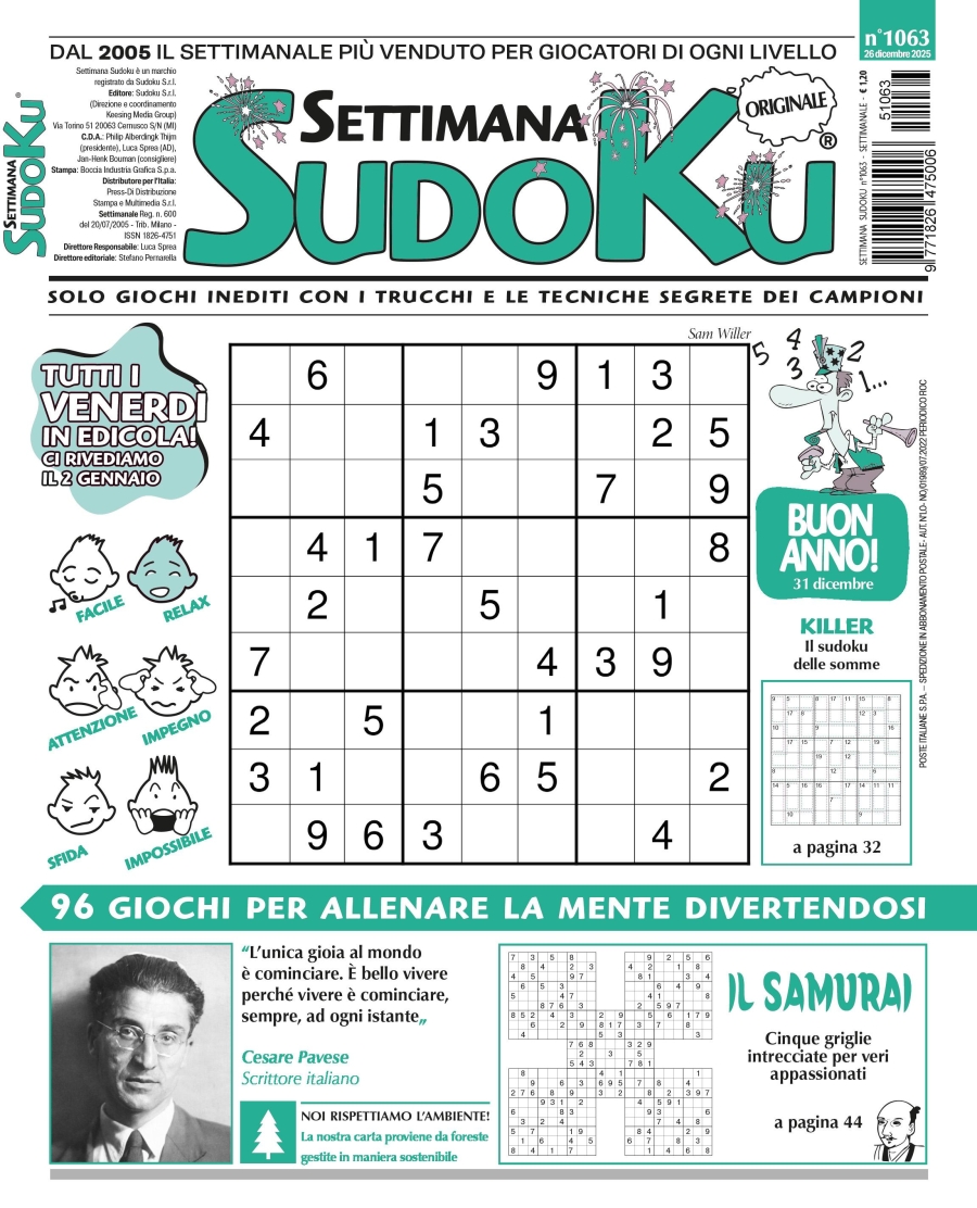 Copertina Settimana Sudoku n.1063