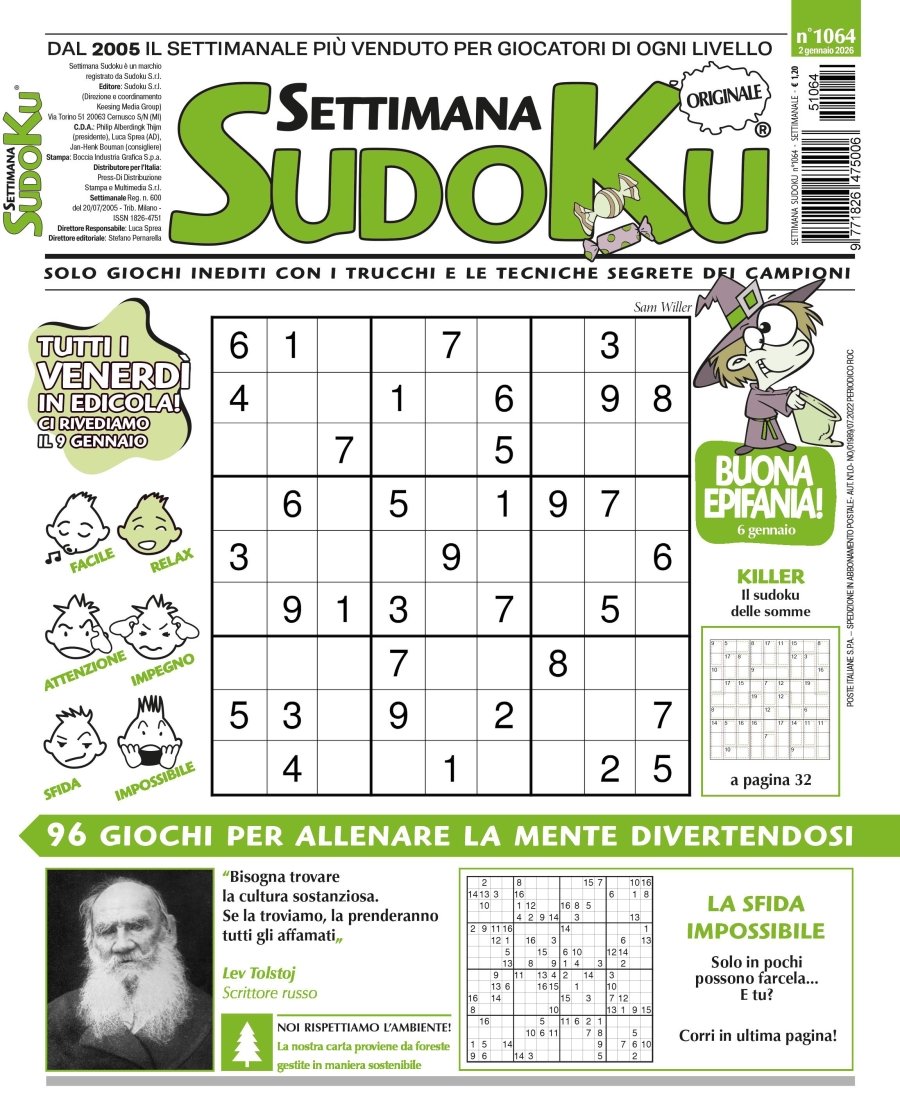 Copertina Settimana Sudoku n.1064