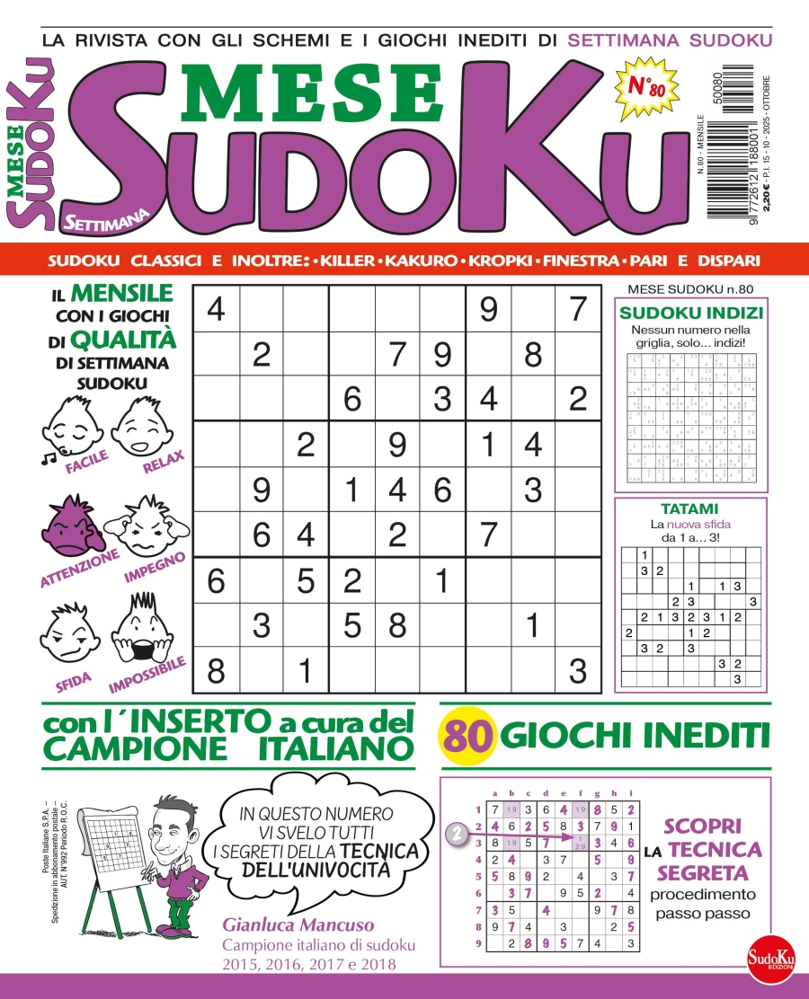 Copertina Settimana Sudoku Mese n.80