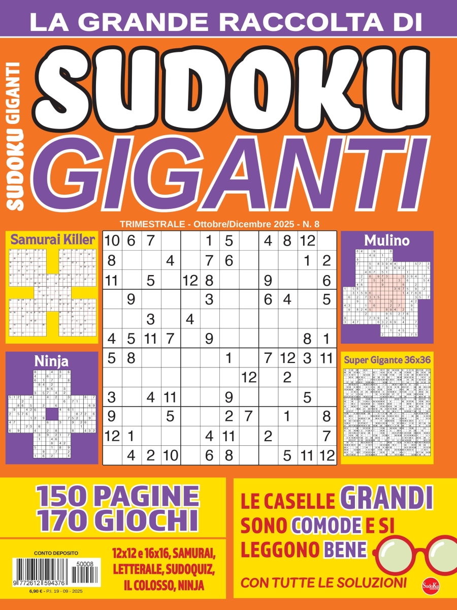 Copertina Sudoku Giganti Raccolta n.8