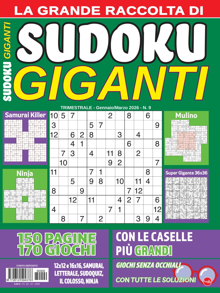 Copertina Sudoku Giganti Raccolta n.9