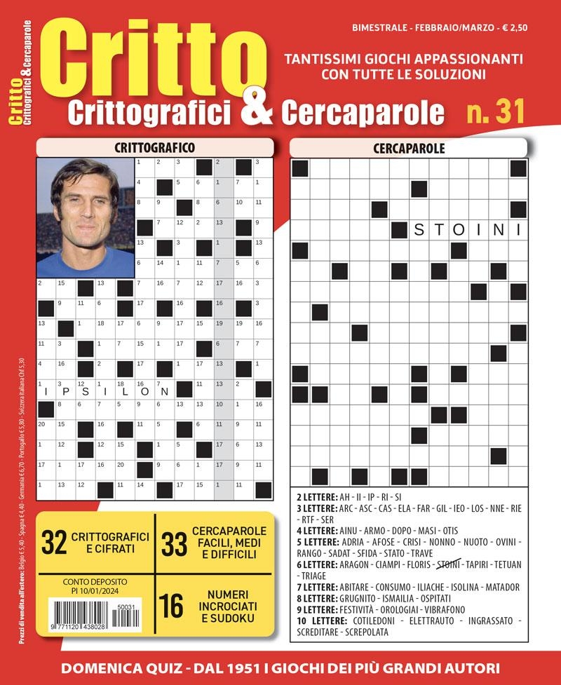 Copertina Crittografici e Cercaparole n.31