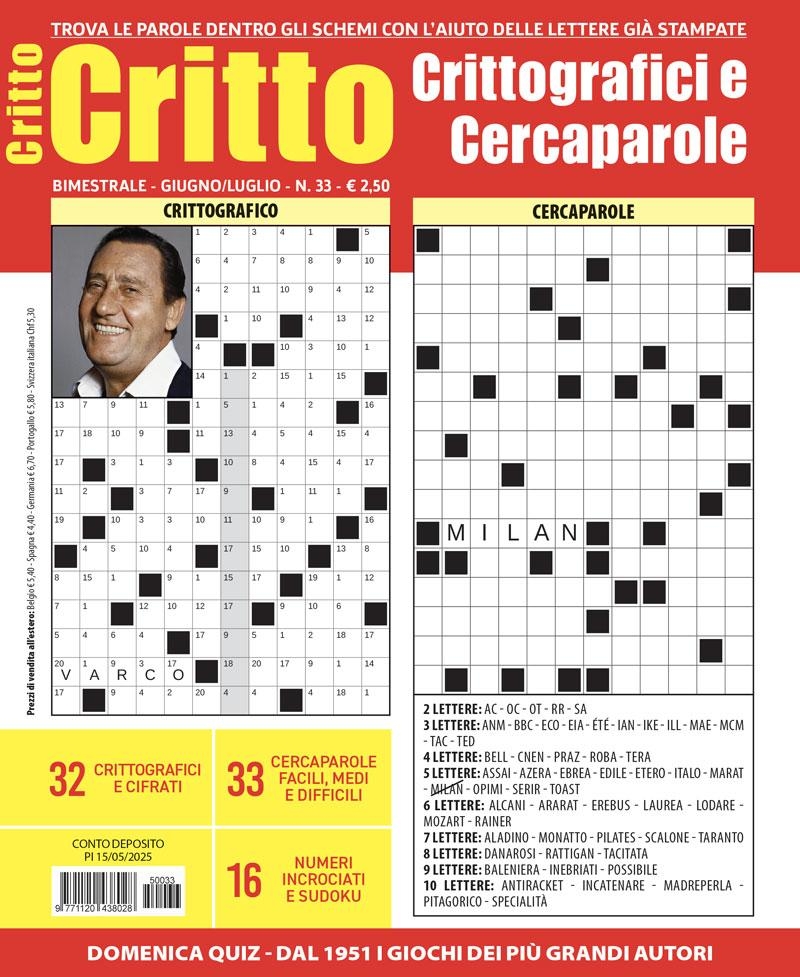 Copertina Crittografici e Cercaparole n.33