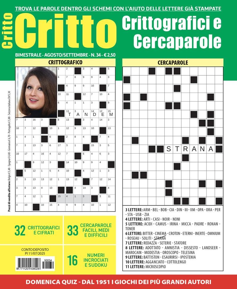 Copertina Crittografici e Cercaparole n.34