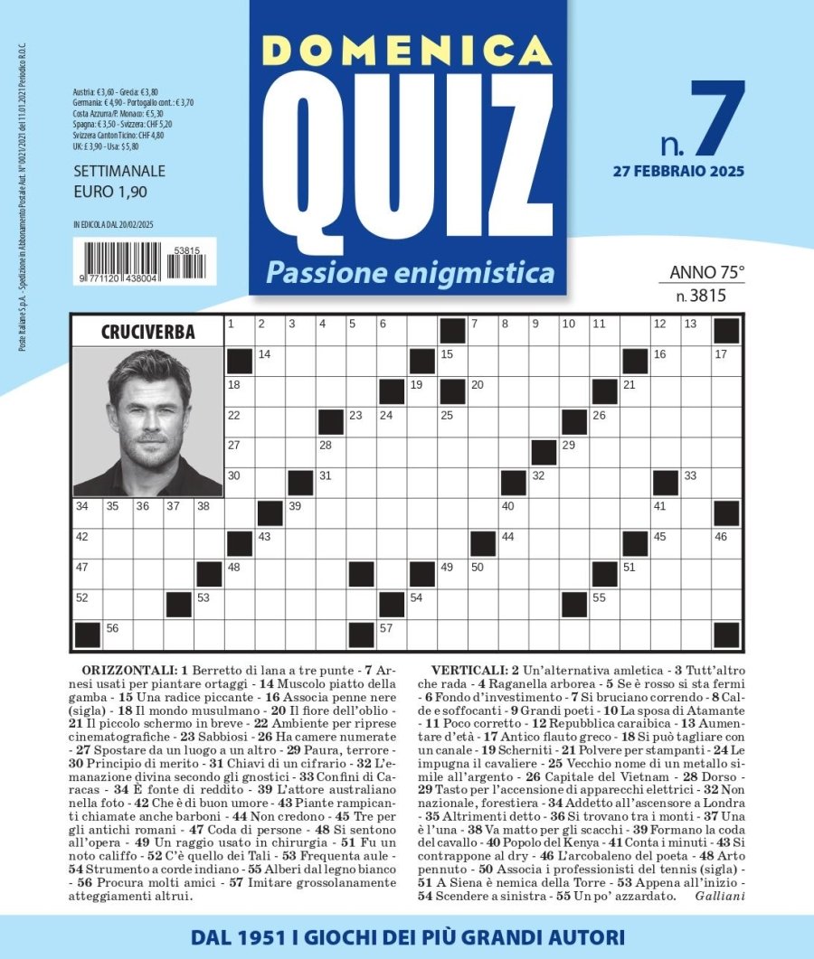 Copertina Domenica Quiz n.3815