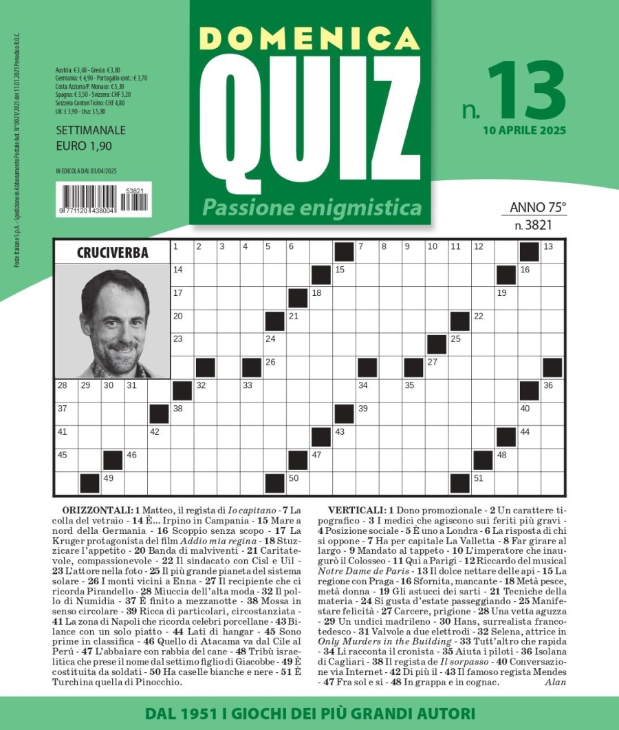 Copertina Domenica Quiz n.3821