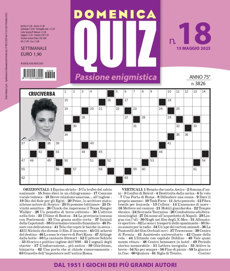 Copertina Domenica Quiz n.3826