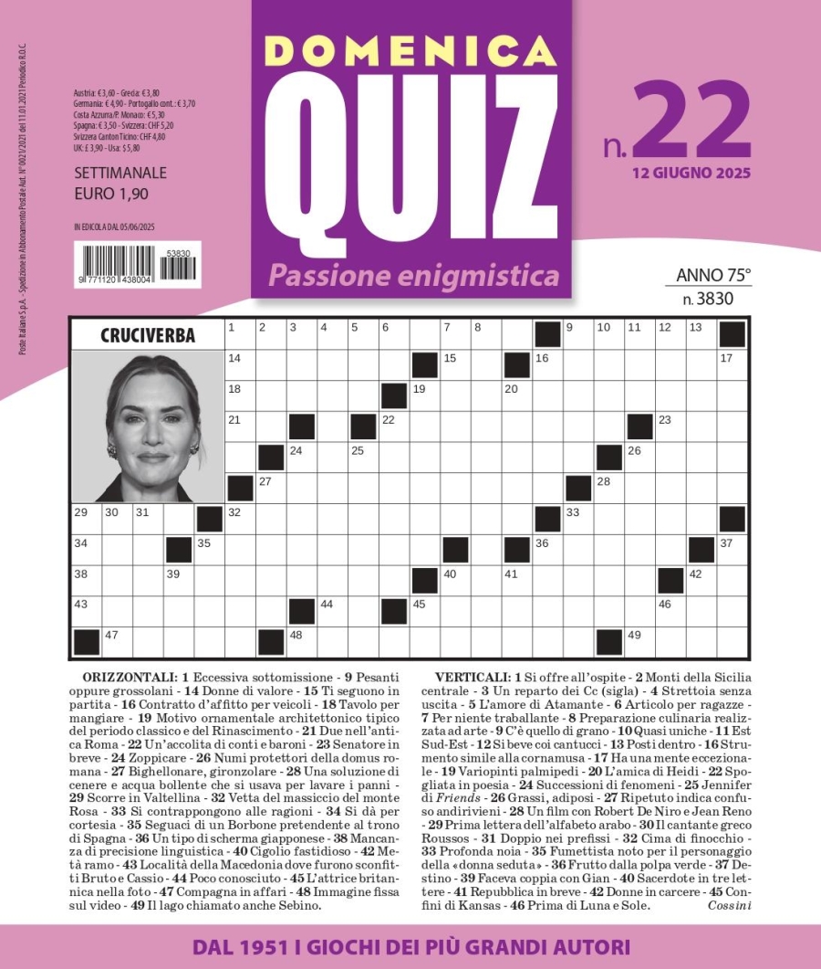 Copertina Domenica Quiz n.3830