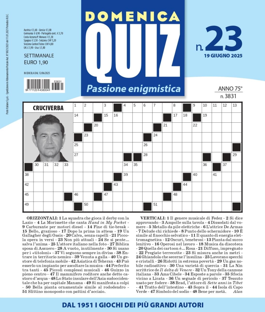 Copertina Domenica Quiz n.3831