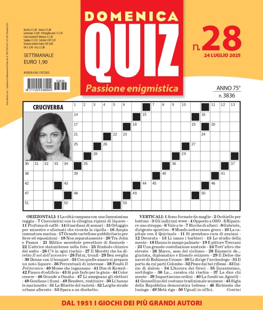 Copertina Domenica Quiz n.3836