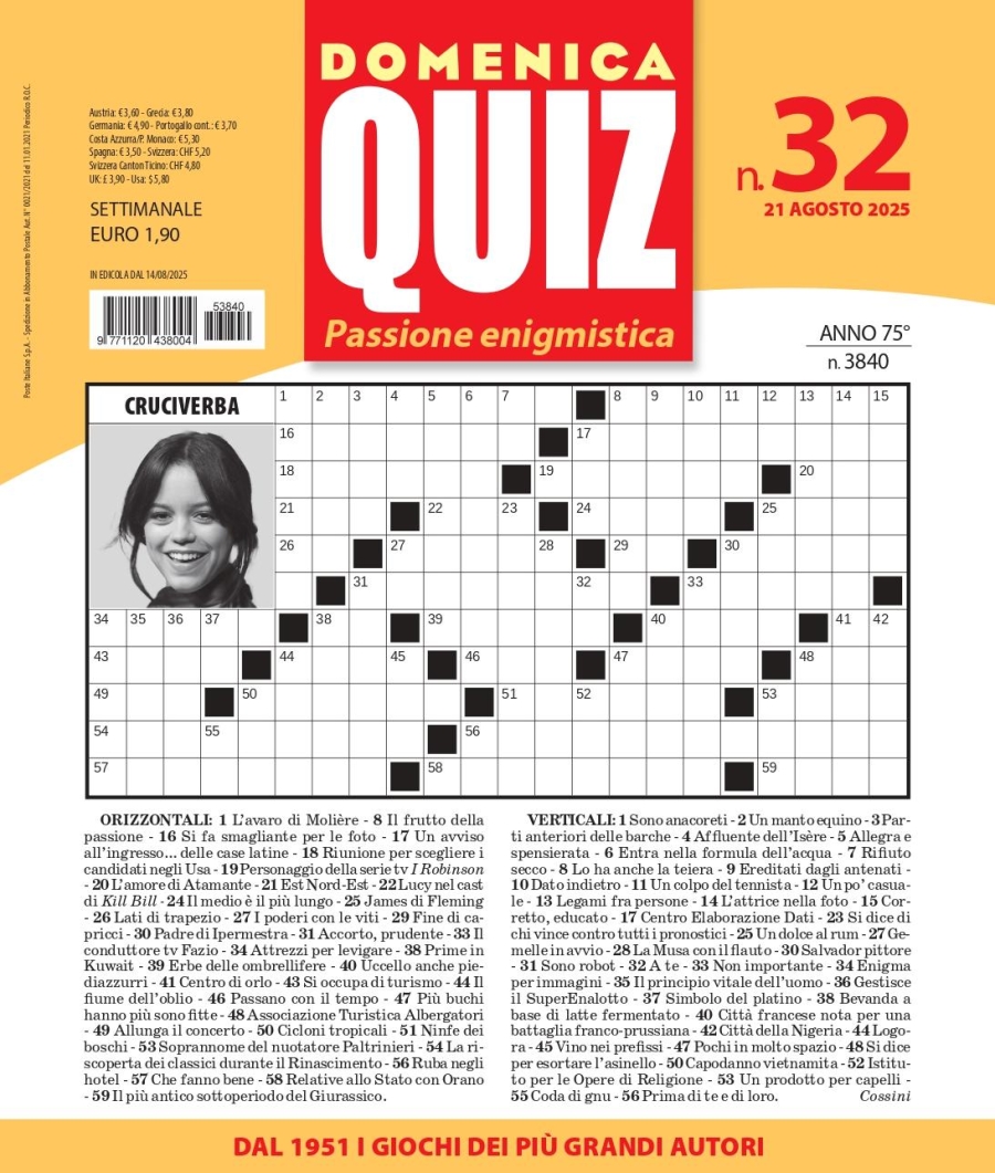 Copertina Domenica Quiz n.3840