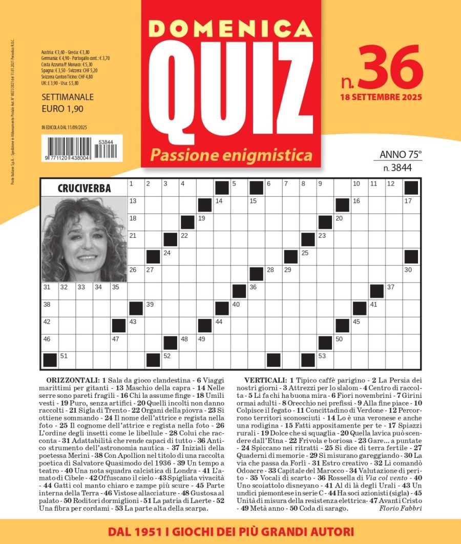 Copertina Domenica Quiz n.3844