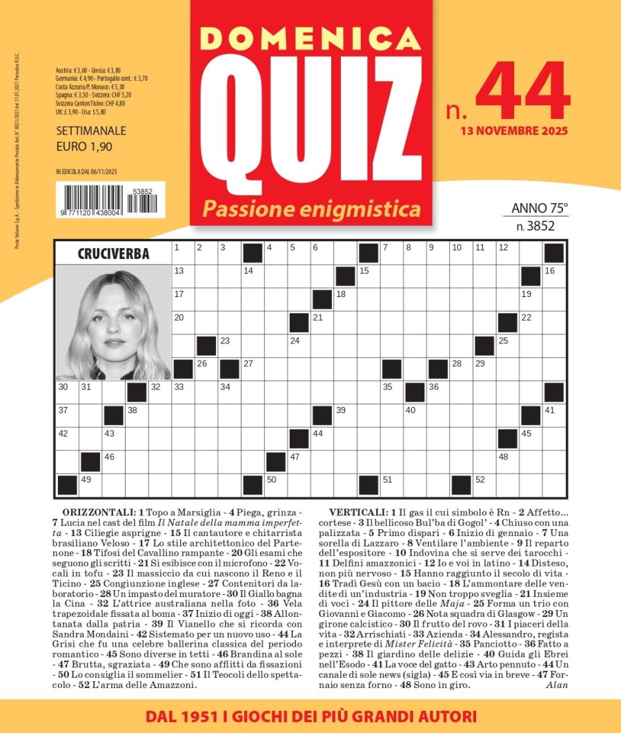 Copertina Domenica Quiz n.3852