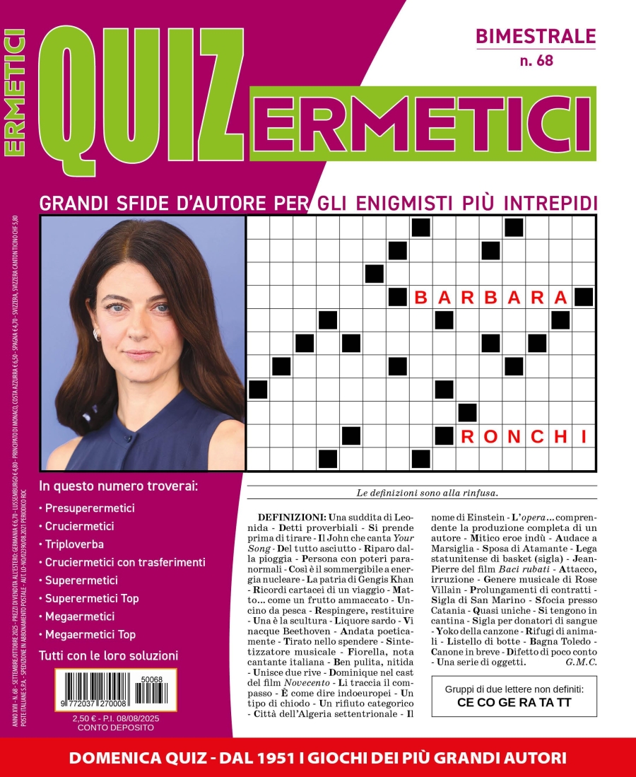 Copertina Quiz Ermetici n.68
