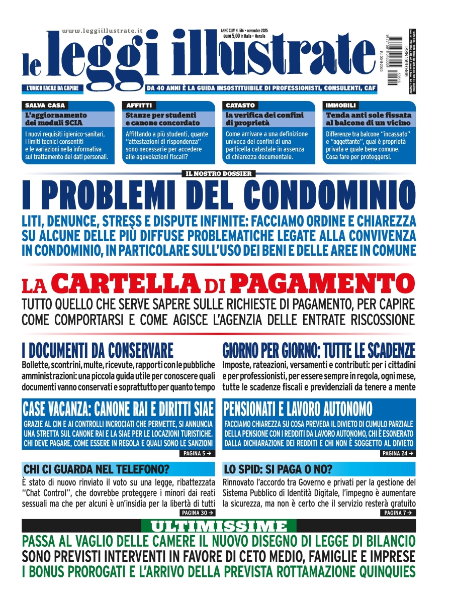 Copertina Leggi Illustrate n.516