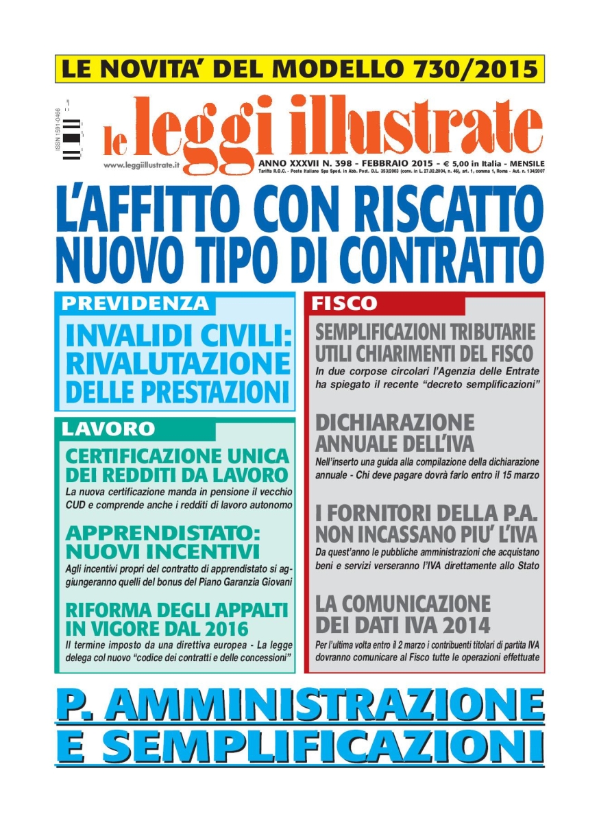 Copertina Leggi Illustrate n.398