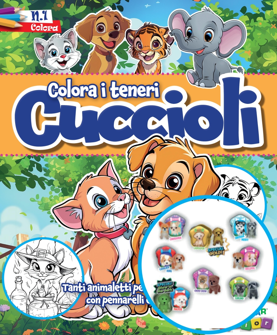 Copertina Colora i Teneri Cuccioli Plus n.1