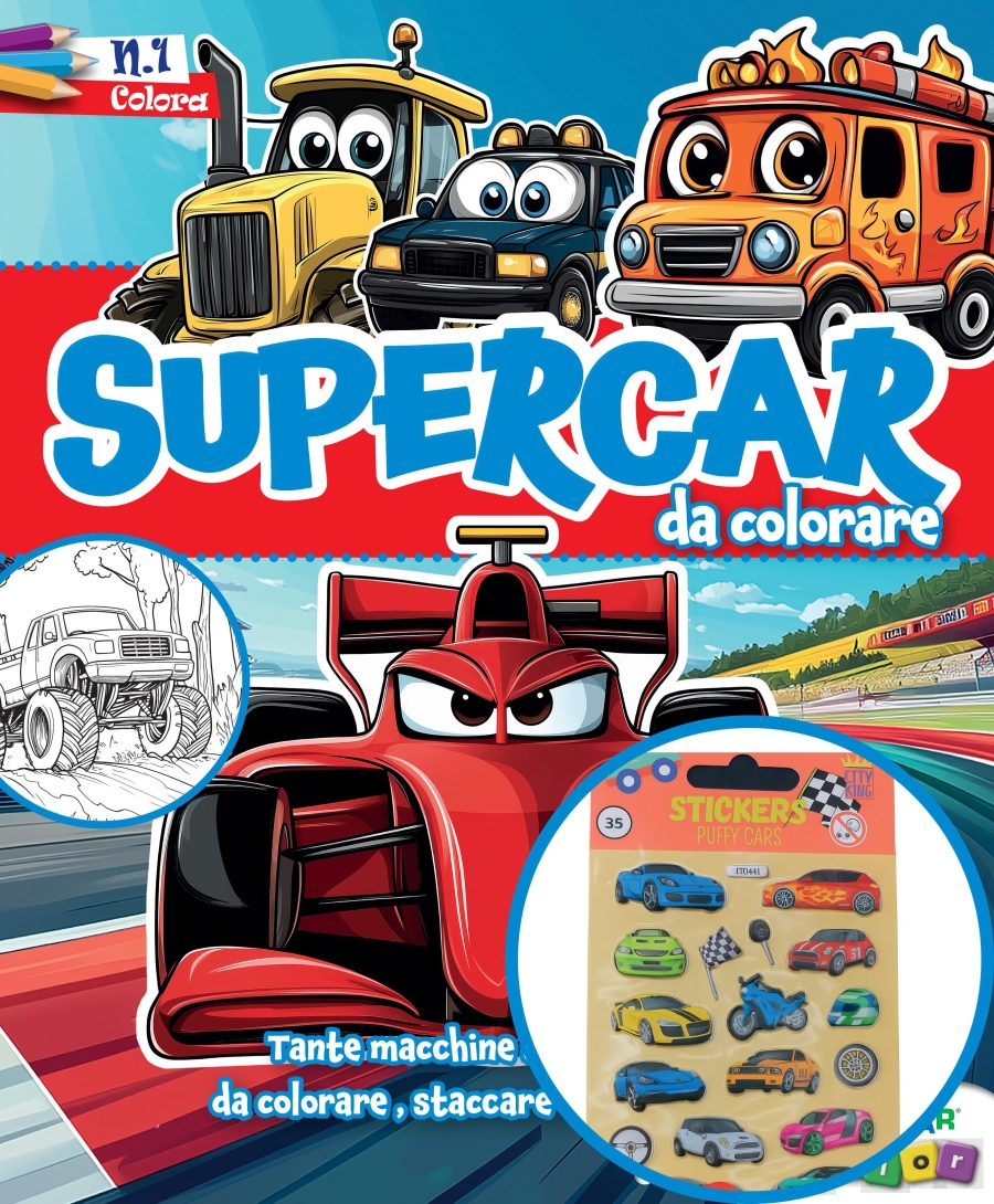Copertina Supercar da Colorare Plus n.1