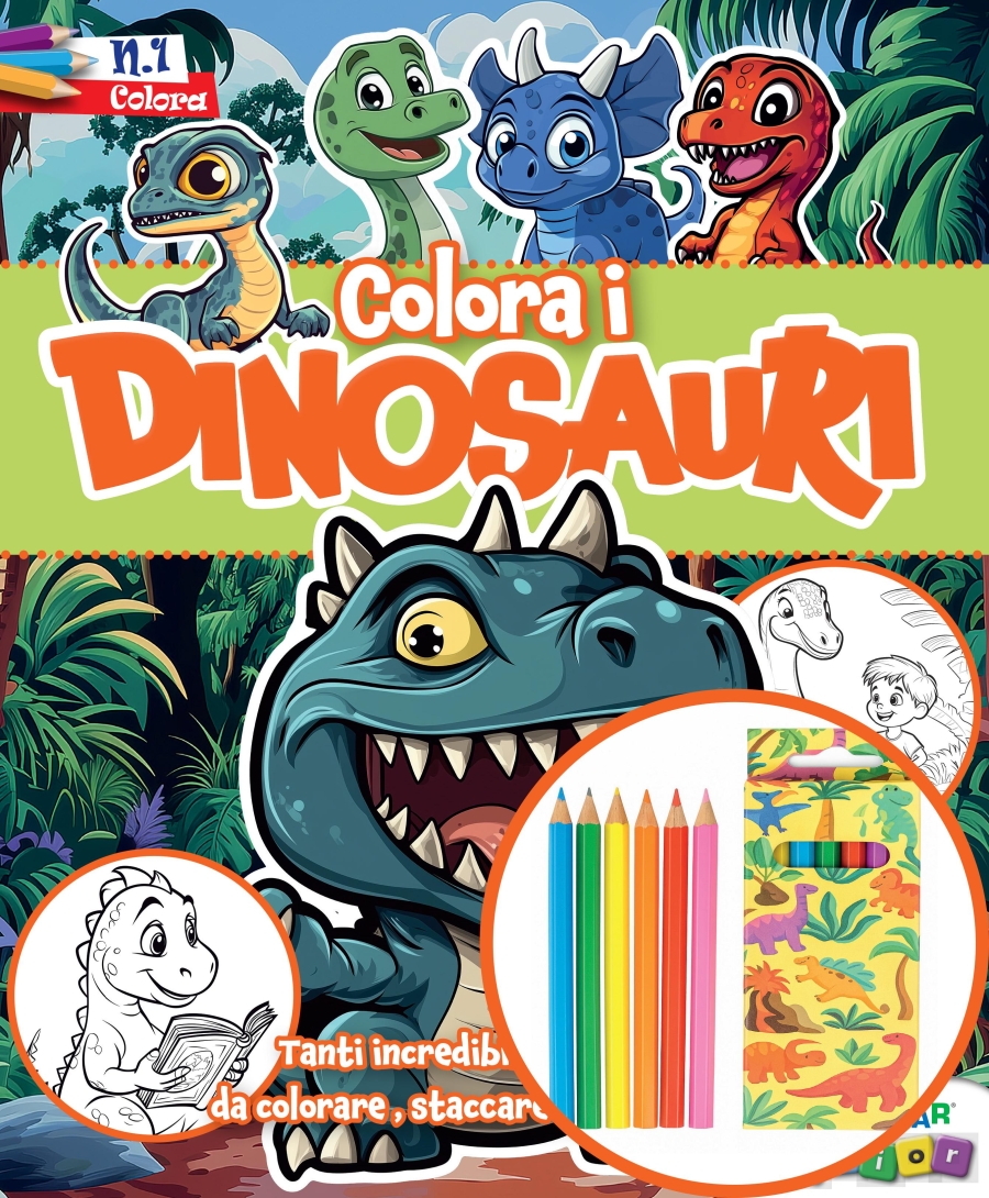 Copertina Dinosauri da Colorare Plus n.1