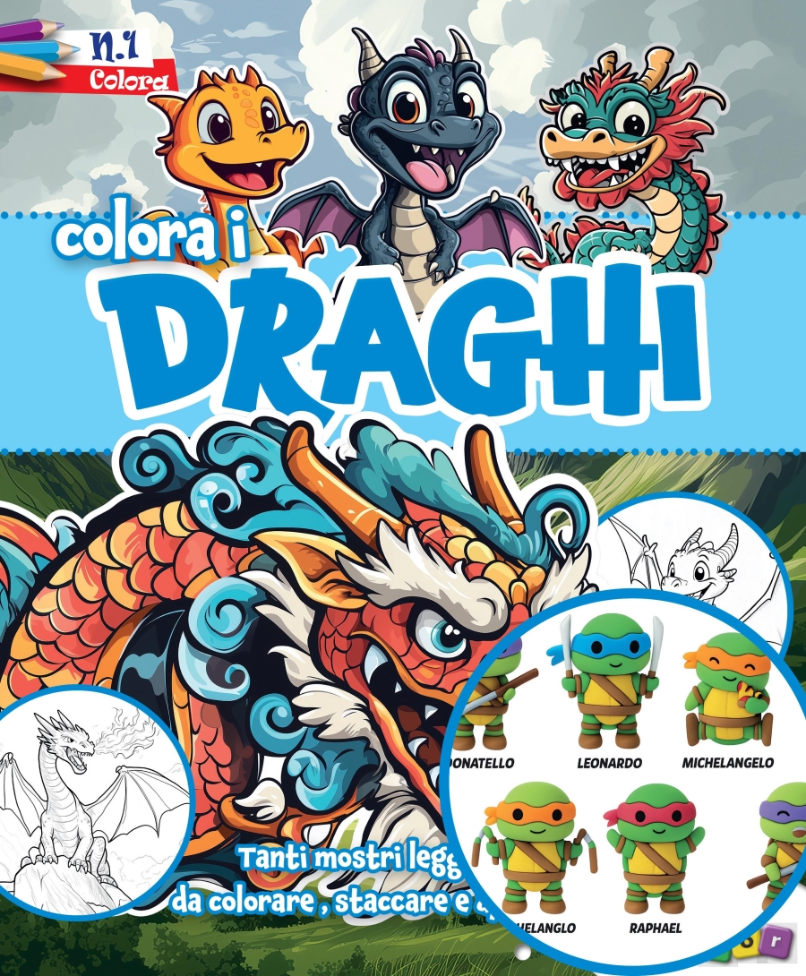 Copertina Draghi da Colorare Plus n.1