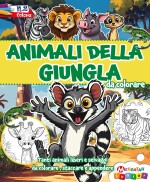 Copertina rivista Animali della Giungla da Colorare