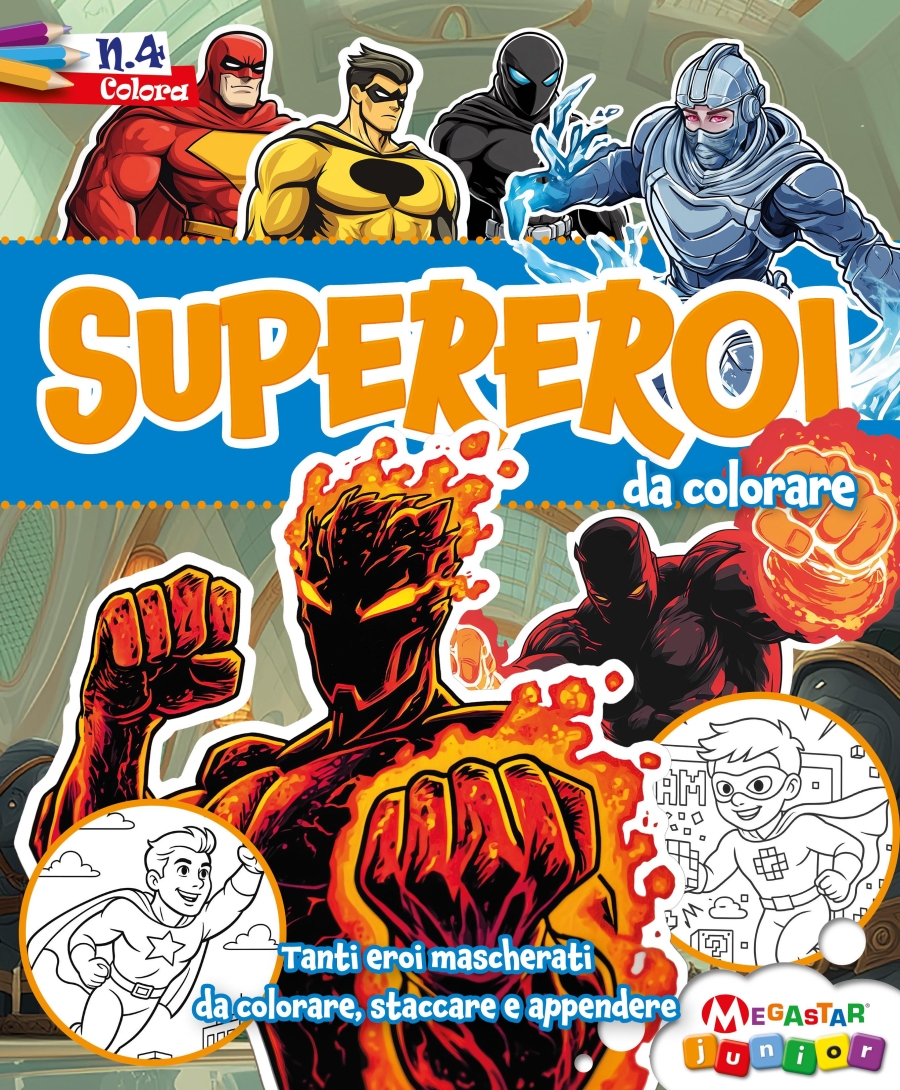 Copertina Supereroi da Colorare n.4