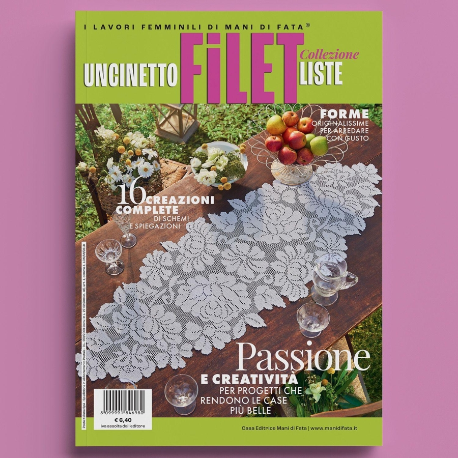Copertina Uncinetto filet collezione liste n.1