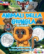 Copertina rivista Animali della Giungla da Colorare