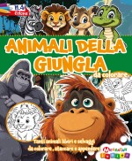 Copertina rivista Animali della Giungla da Colorare Plus