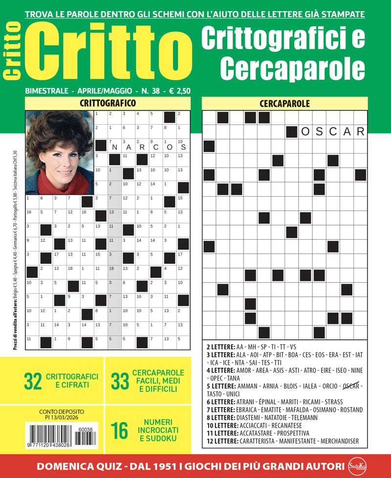 Copertina Crittografici e Cercaparole n.38