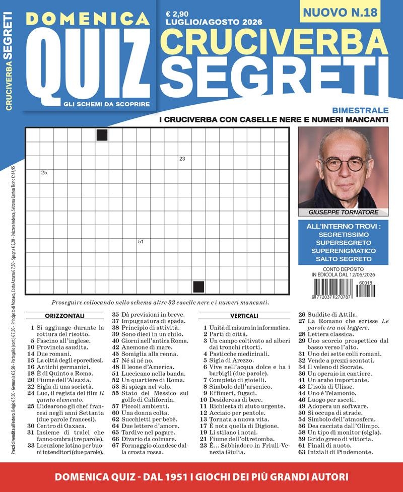 Copertina Cruciverba Segreti n.18