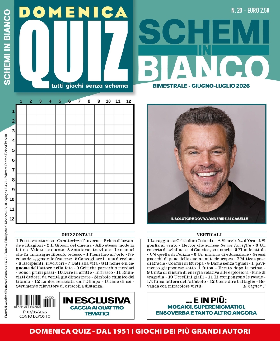Copertina Schemi in Bianco n.20