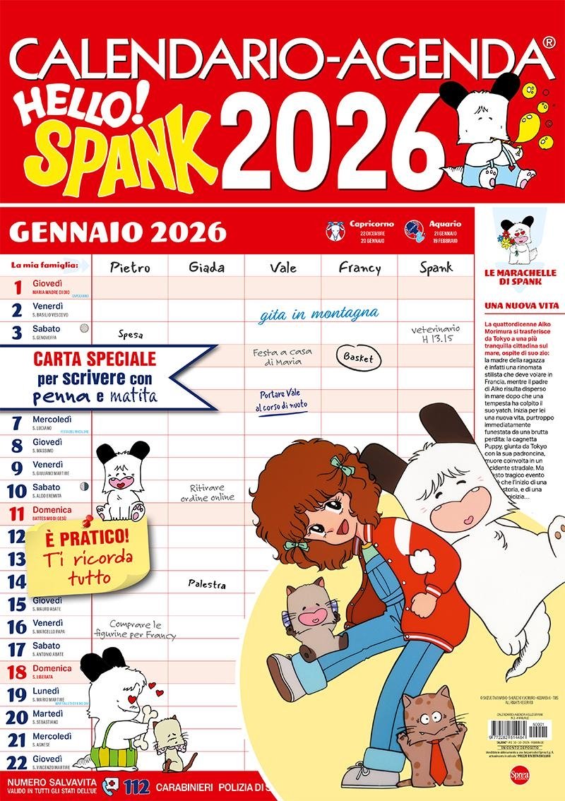 Copertina Calendario - Agenda Hello Spank n.1