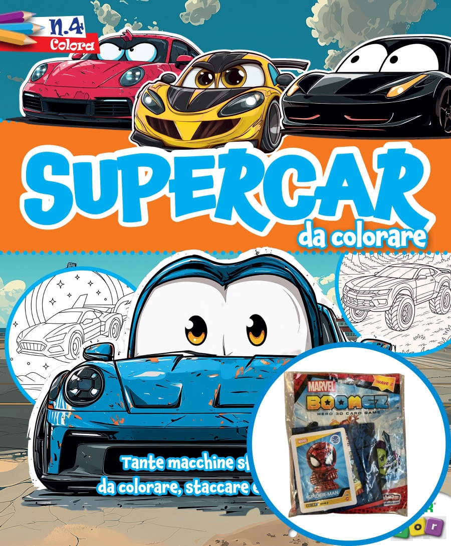 Copertina Supercar da Colorare Plus n.4